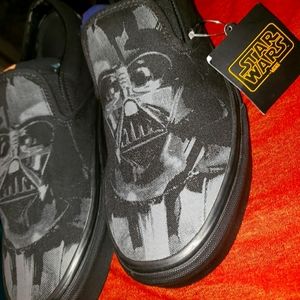 NWT Vans X Star Wars Extremely rare Slip-on Darth Vader print Rubber sole black
